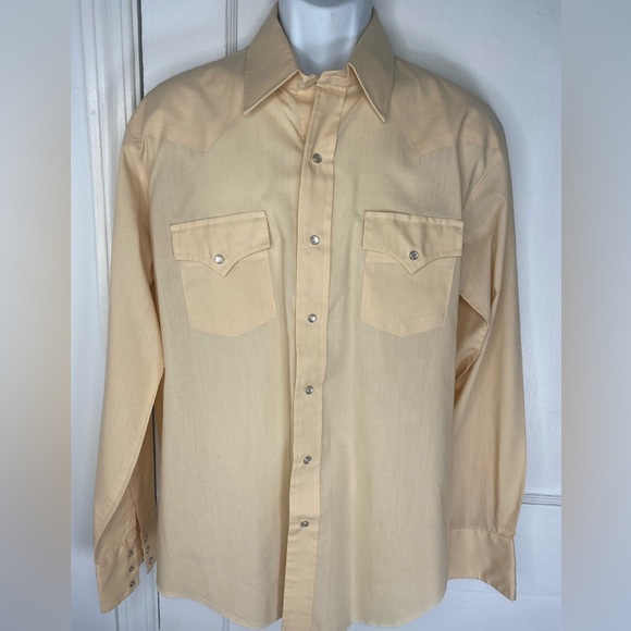 Vintage Men's Champion Western Cream Pearl Snap Button-Up Shirt - Picture 1 of 6